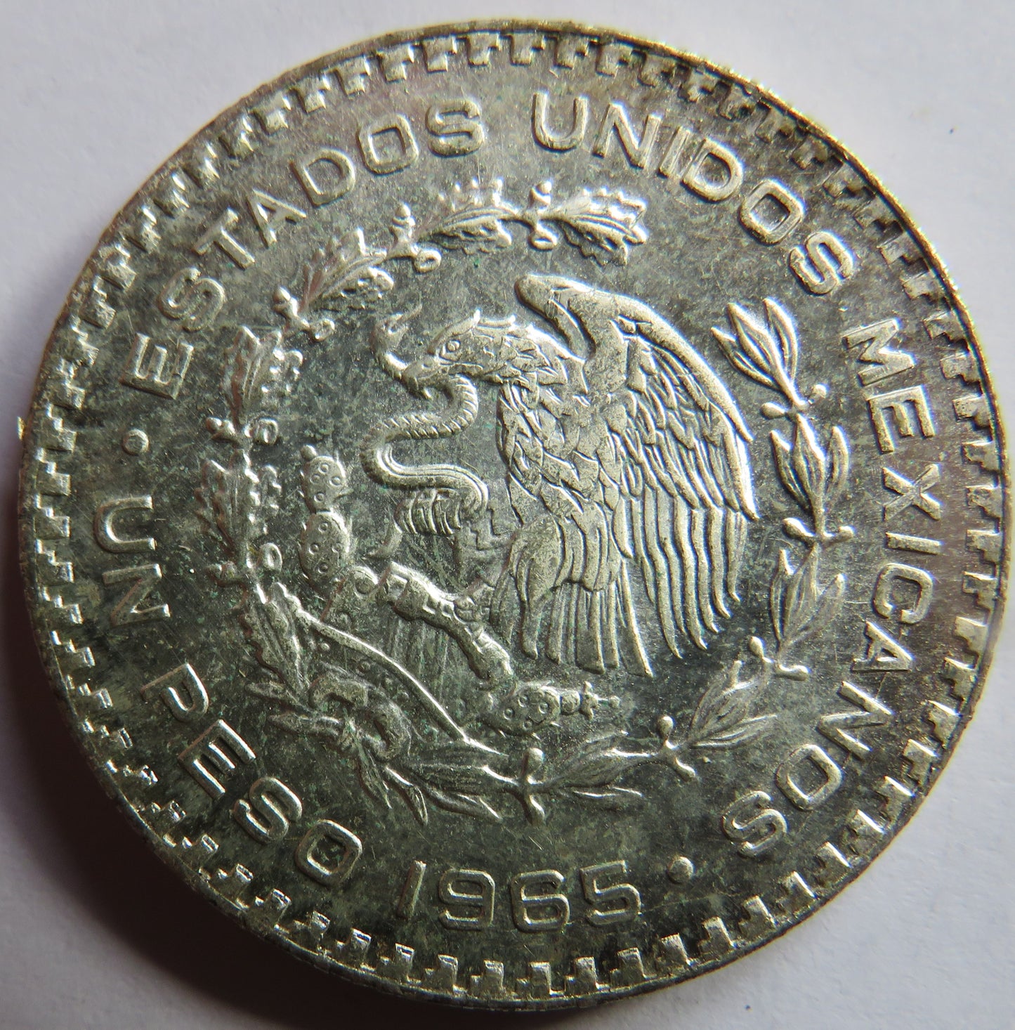 1965 Mexico Silver One Peso Coin