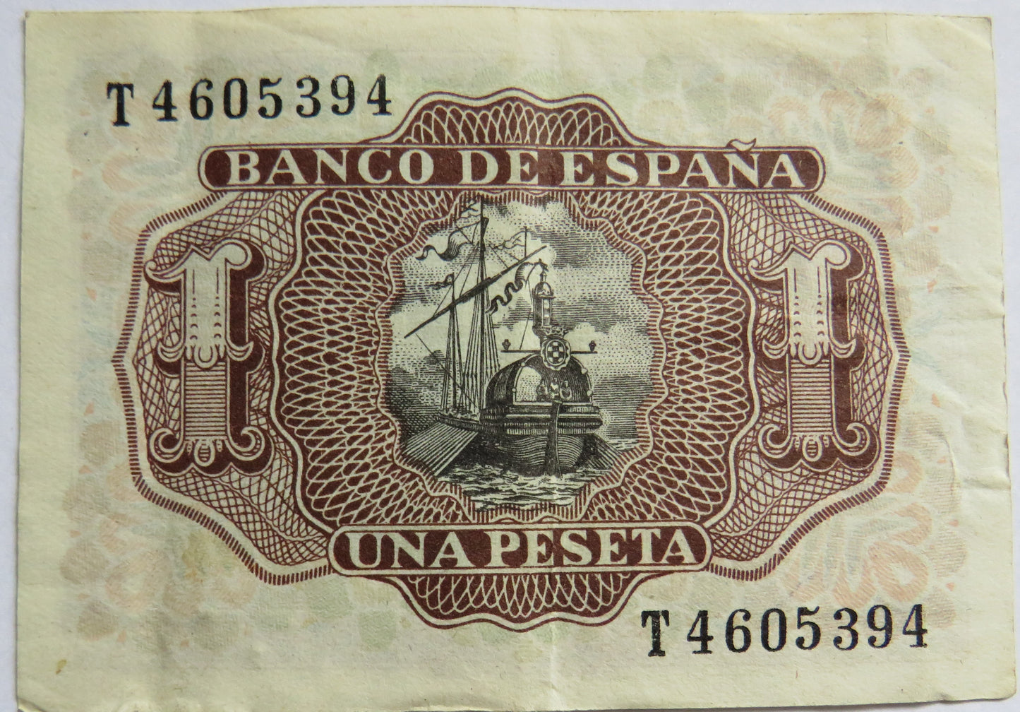 1953 Spain 1 One Peseta Banknote
