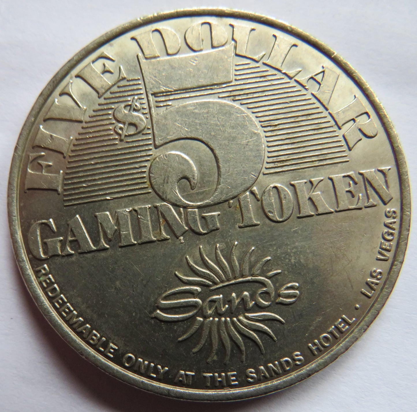 Sands Hotel Las Vegas $5 Dollar Casino Gaming Token