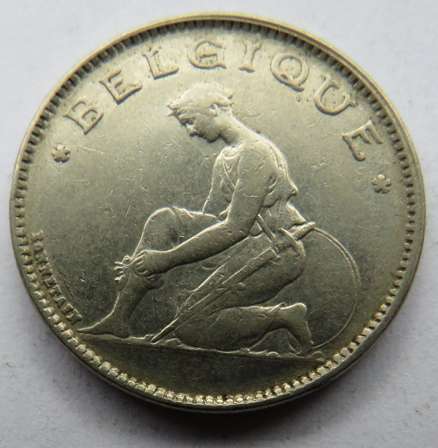 1923 Belgium One Franc Coin