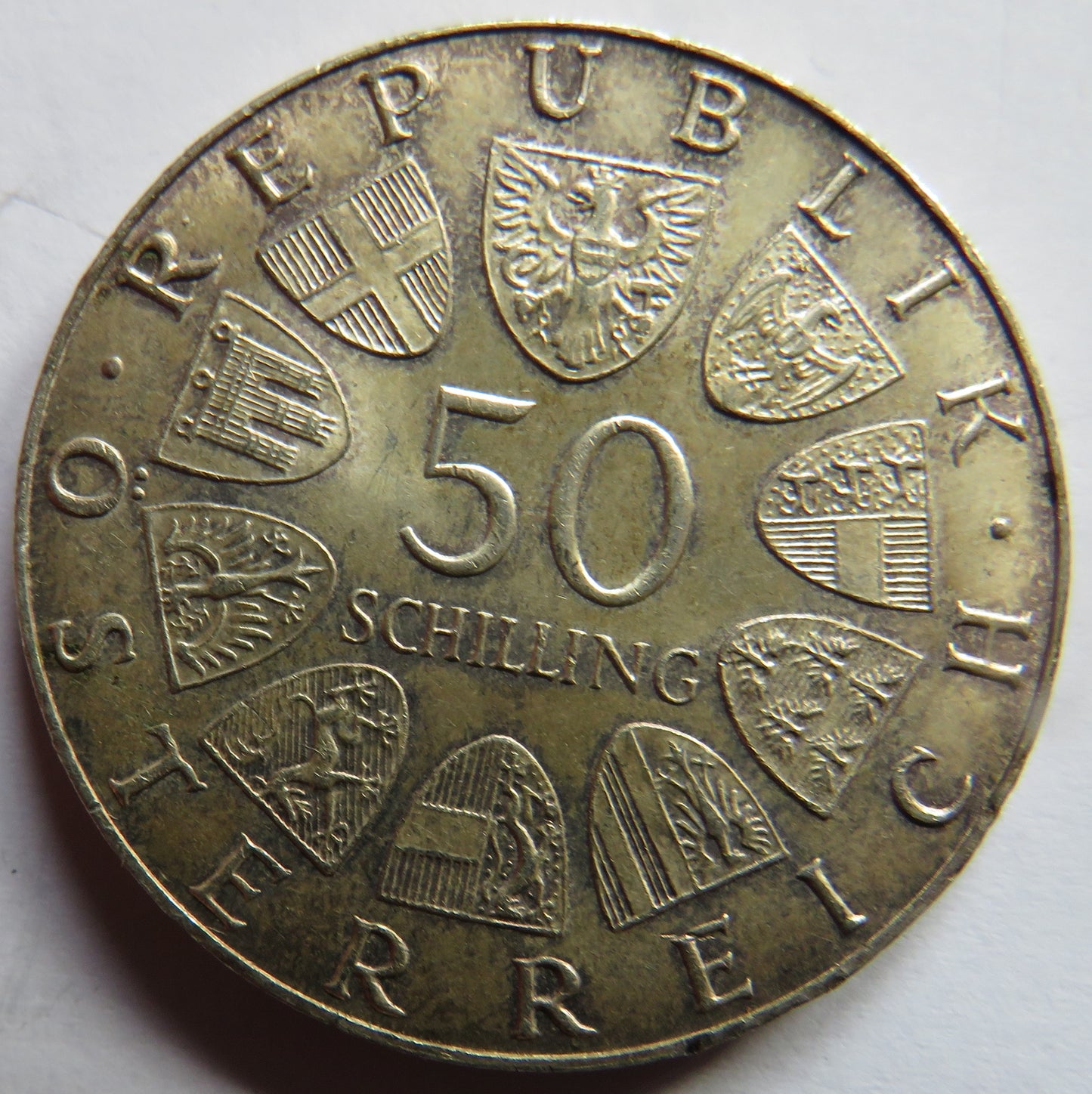 1622-1972 Austria Silver 50 Schilling Coin