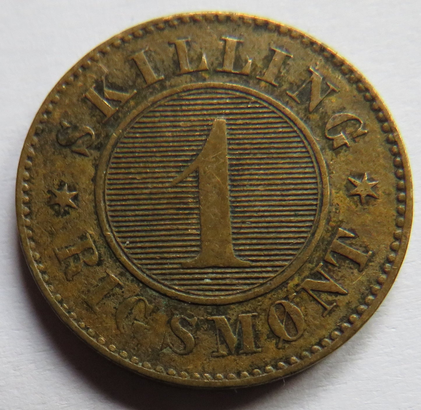 1856 Denmark 1 Skilling Rigsmont Coin