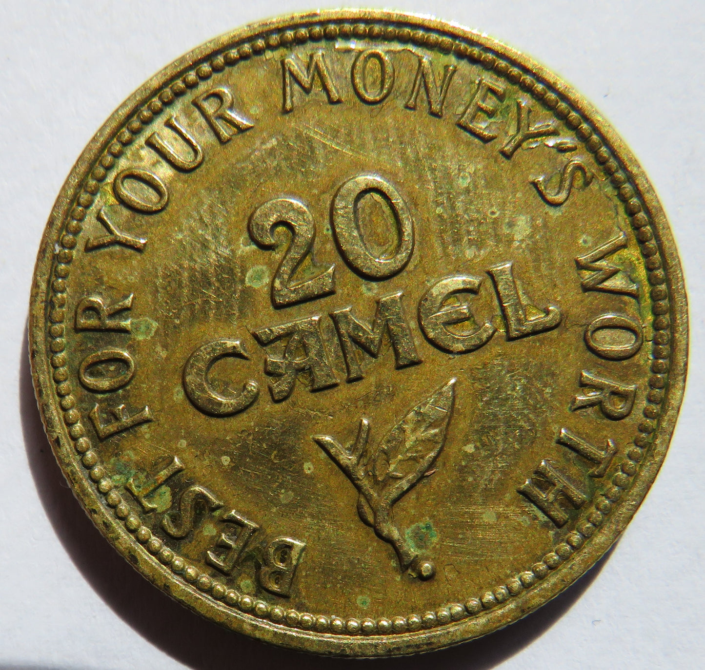 1956 Camel Cigarettes Advertising Token "Highly Valued All Over The World"