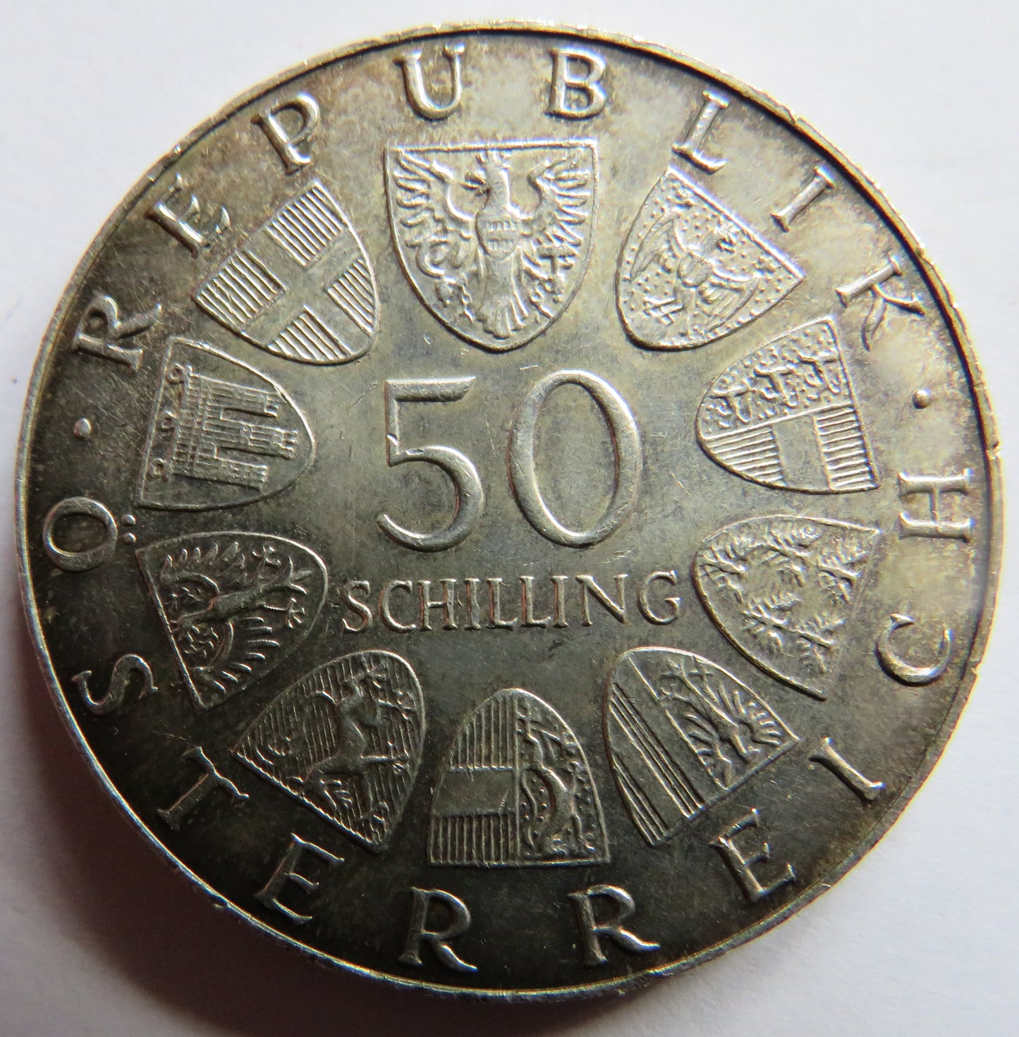 1622-1972 Austria Silver 50 Schilling Coin