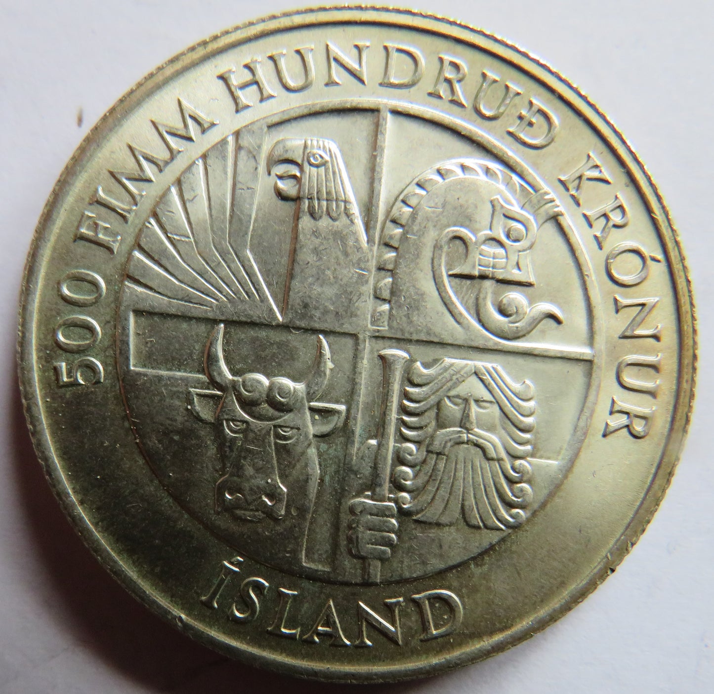 874-1974 Iceland Silver 500 Kronur Coin