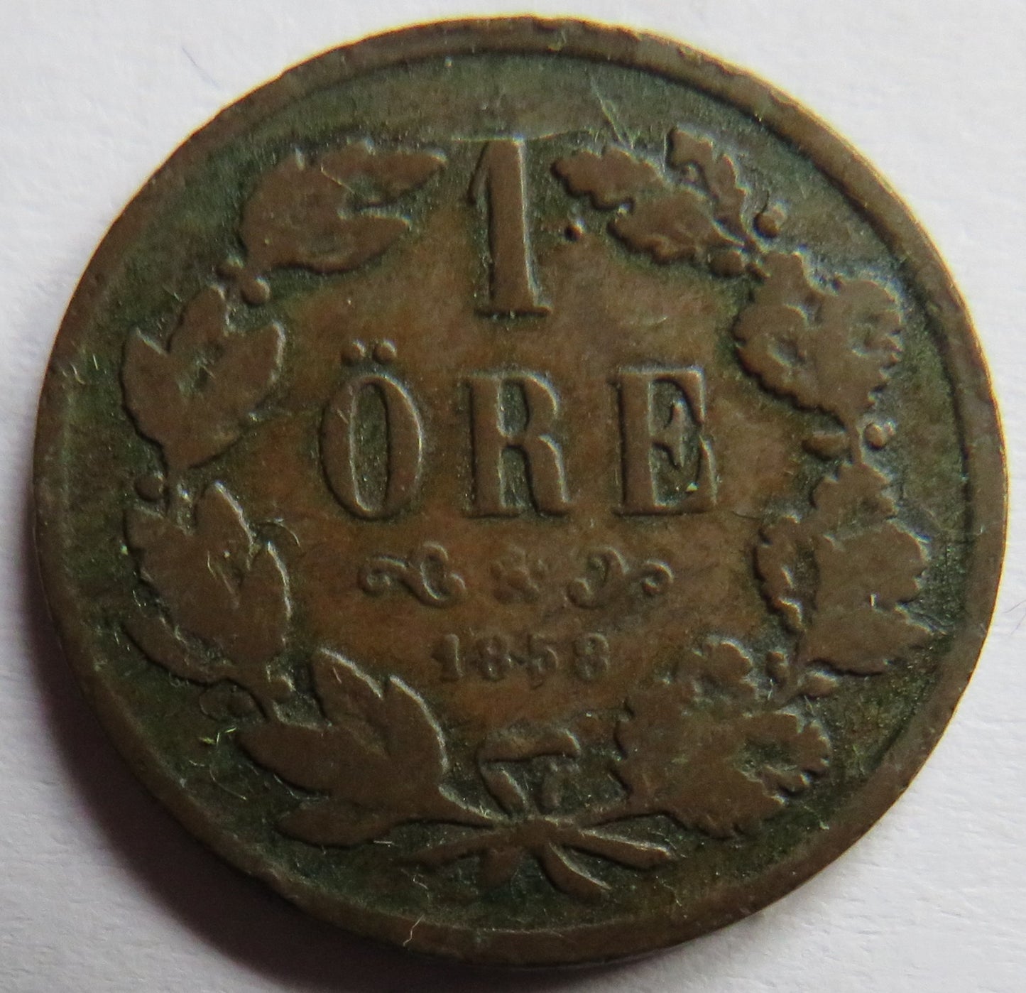 1858 Sweden One Ore Coin