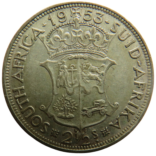 1953 South Africa Silver 2 & 1/2 Shilling Coin