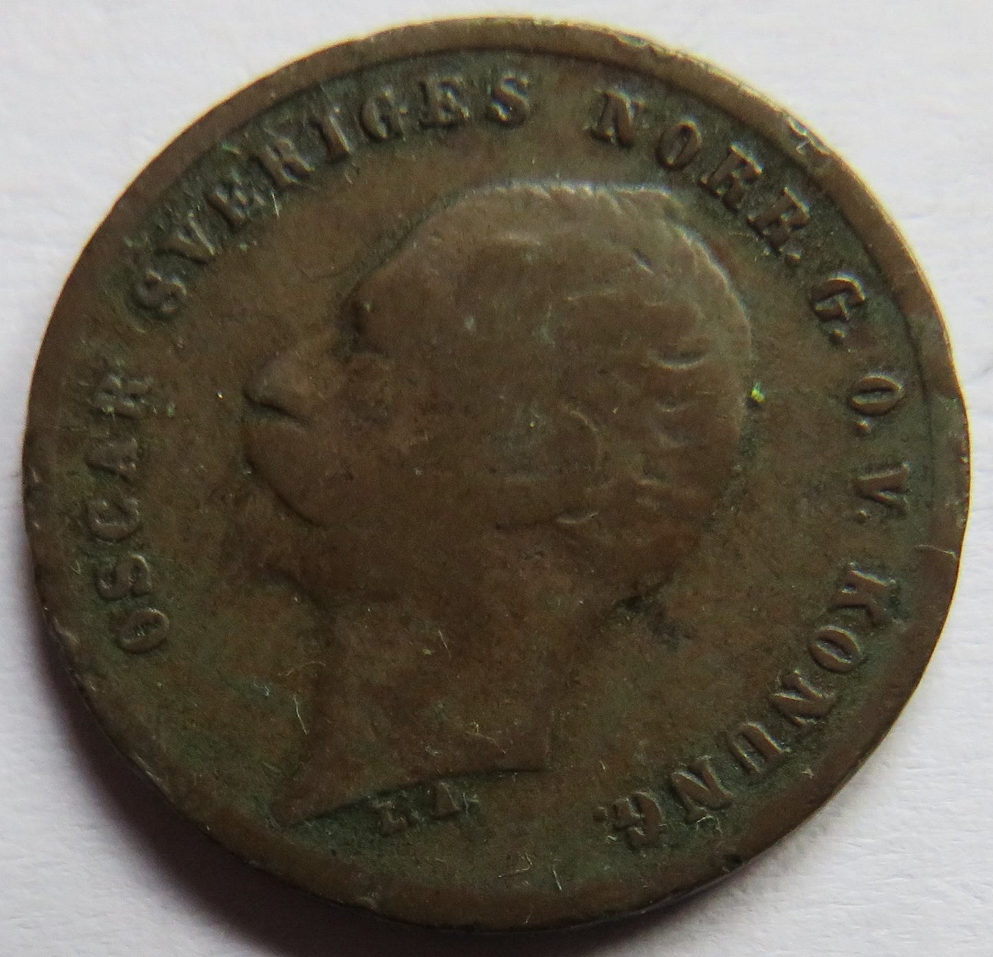1858 Sweden One Ore Coin