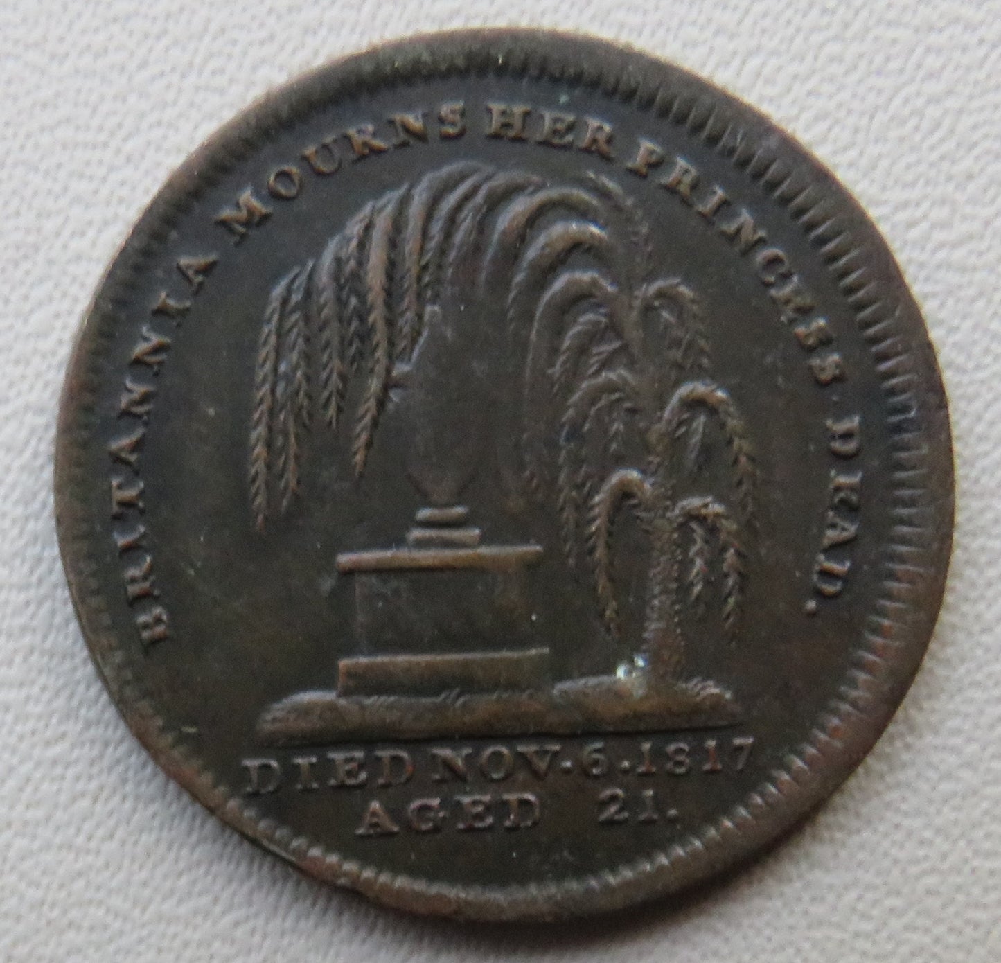 H.R.H Princess Charlotte Britain Mourns Her Princess Dead 1817 Medal