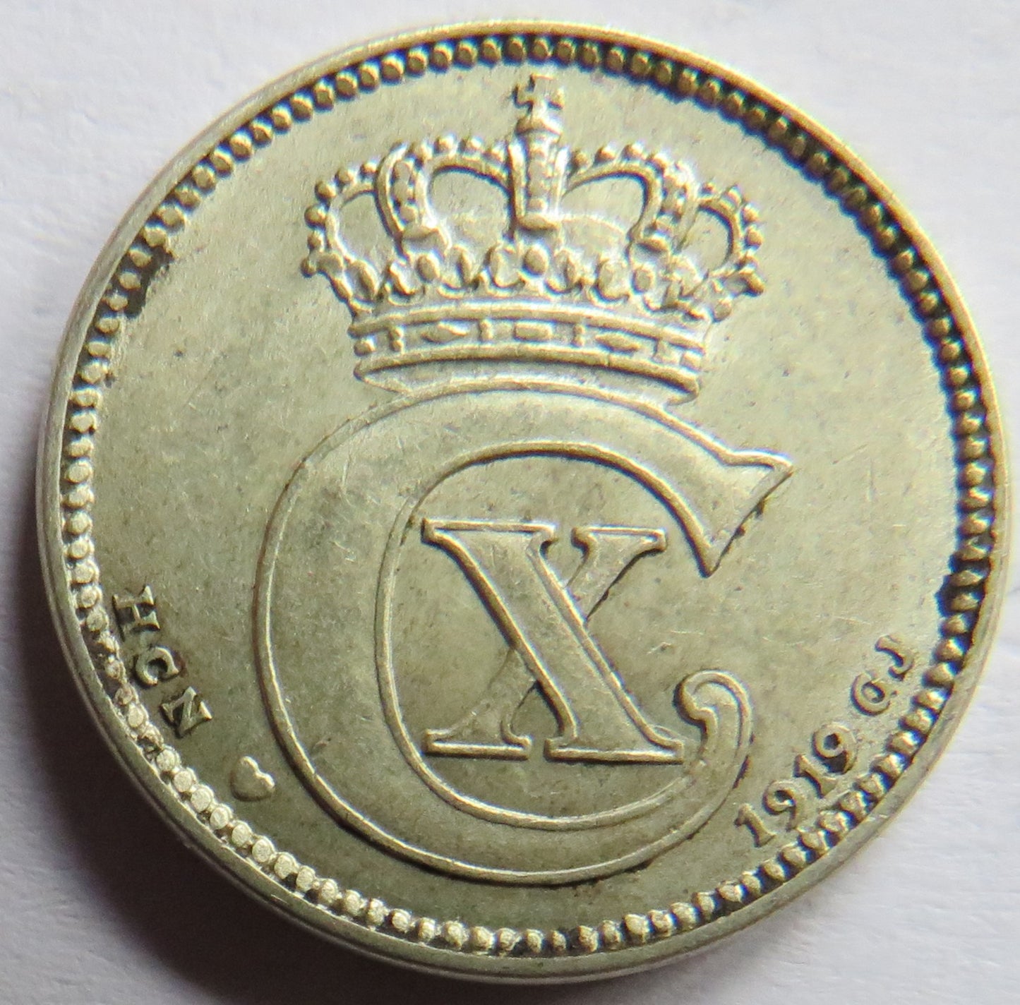 1919 Denmark Silver 25 Ore / Øre coin