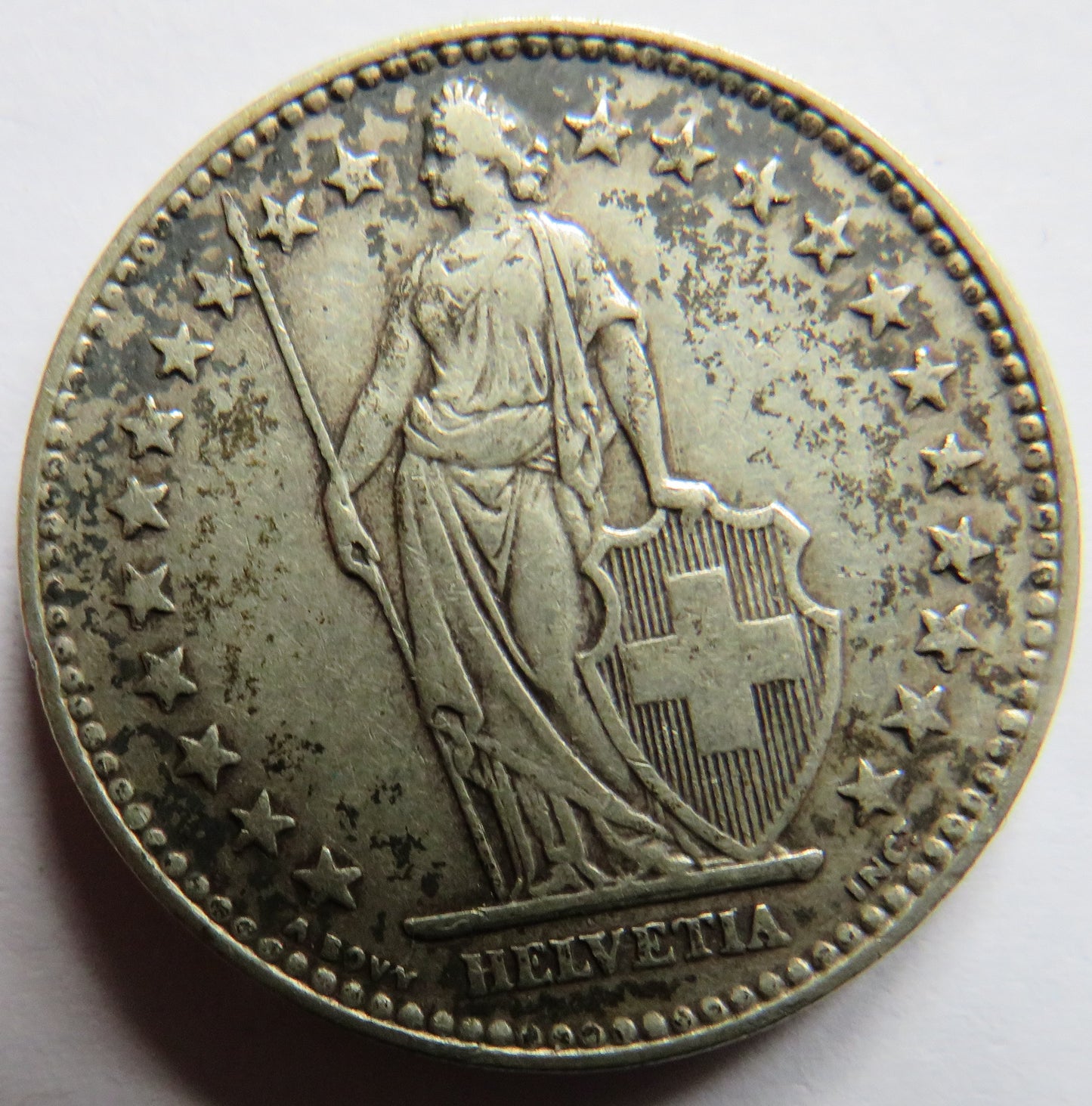 1931 Switzerland Silver 2 Francs Coin