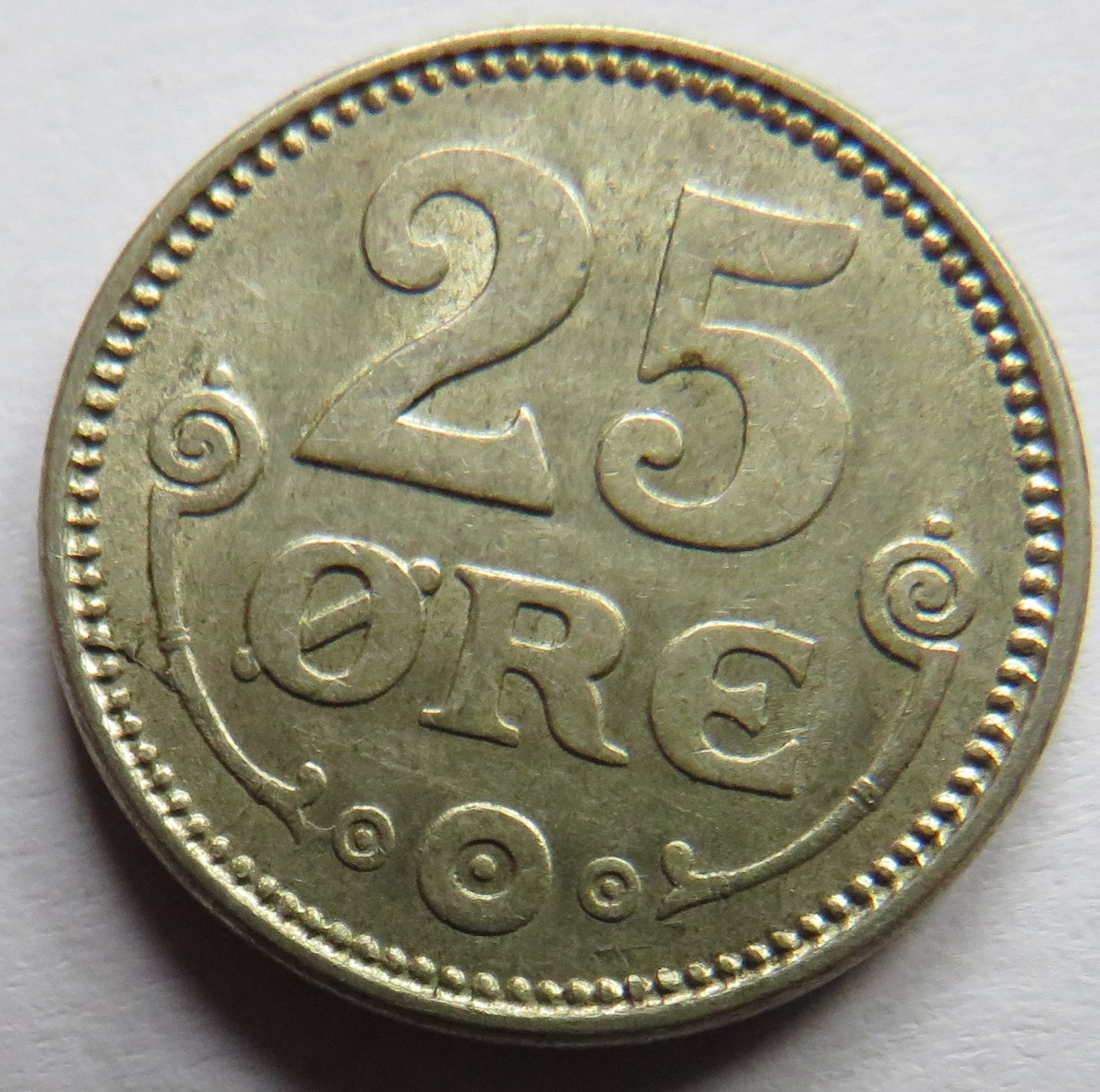1919 Denmark Silver 25 Ore / Øre coin