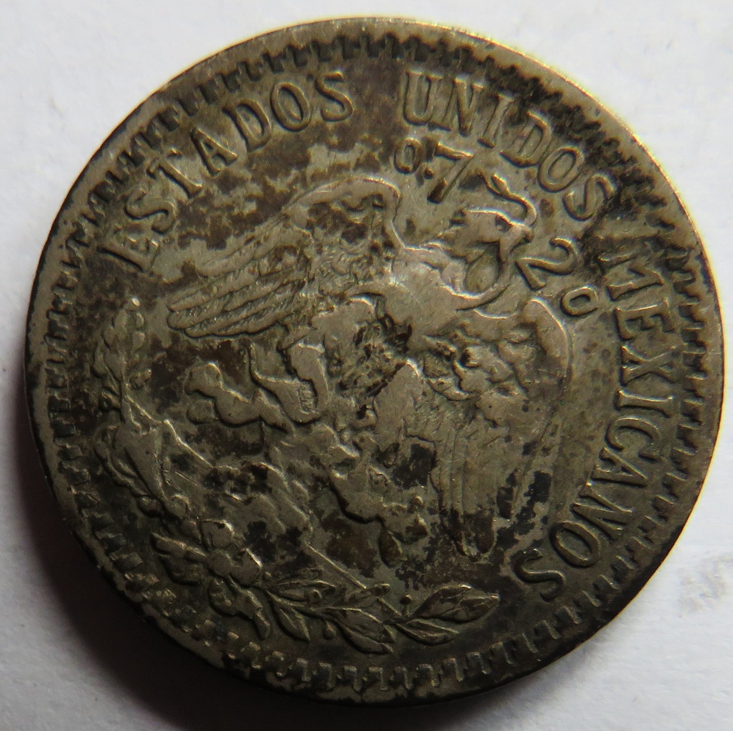 1934 Mexico Silver 20 Centavos Coin