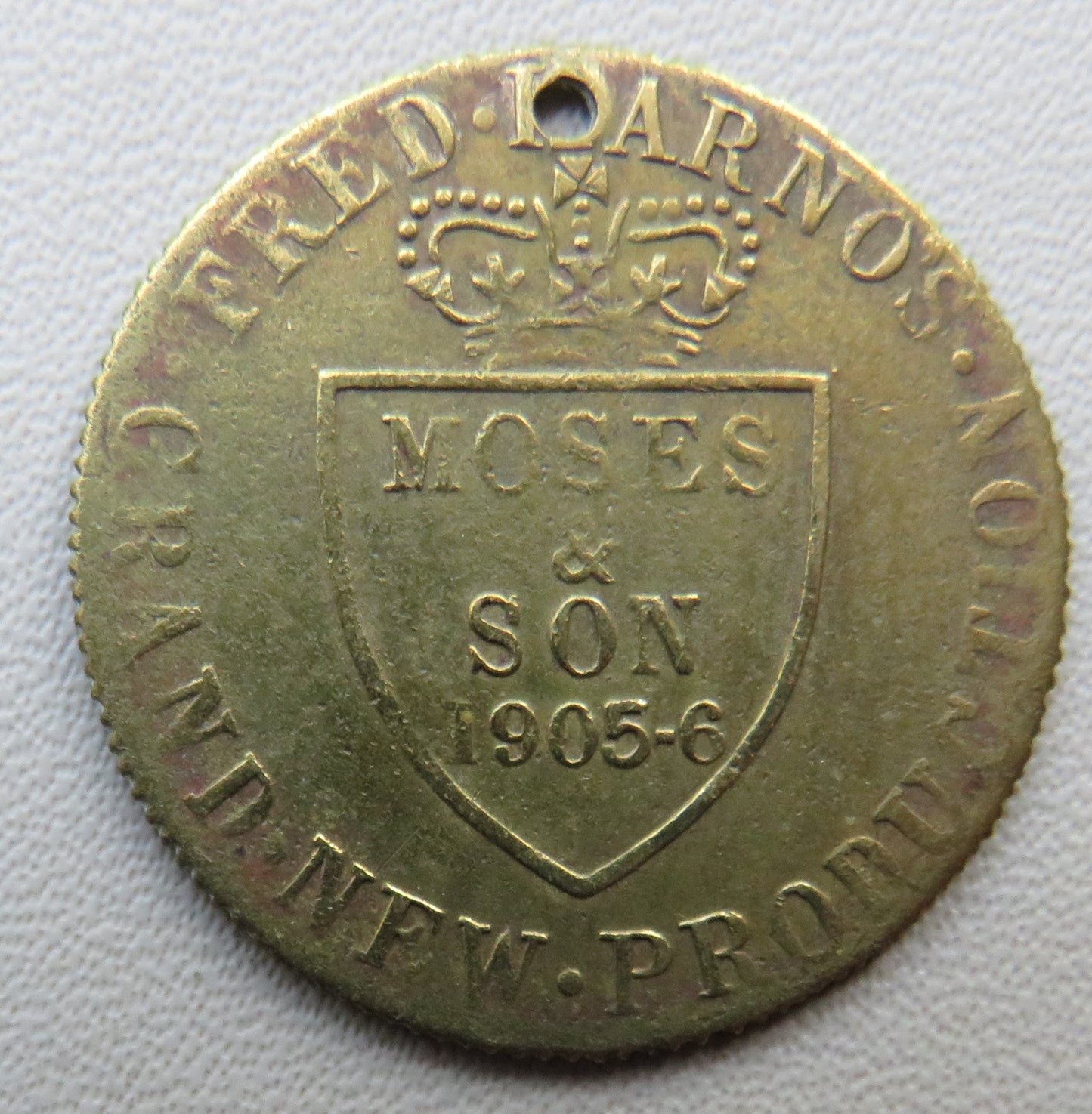 Fred Karnos Comedians Grand New Production Moses & Son 1905-6 Token