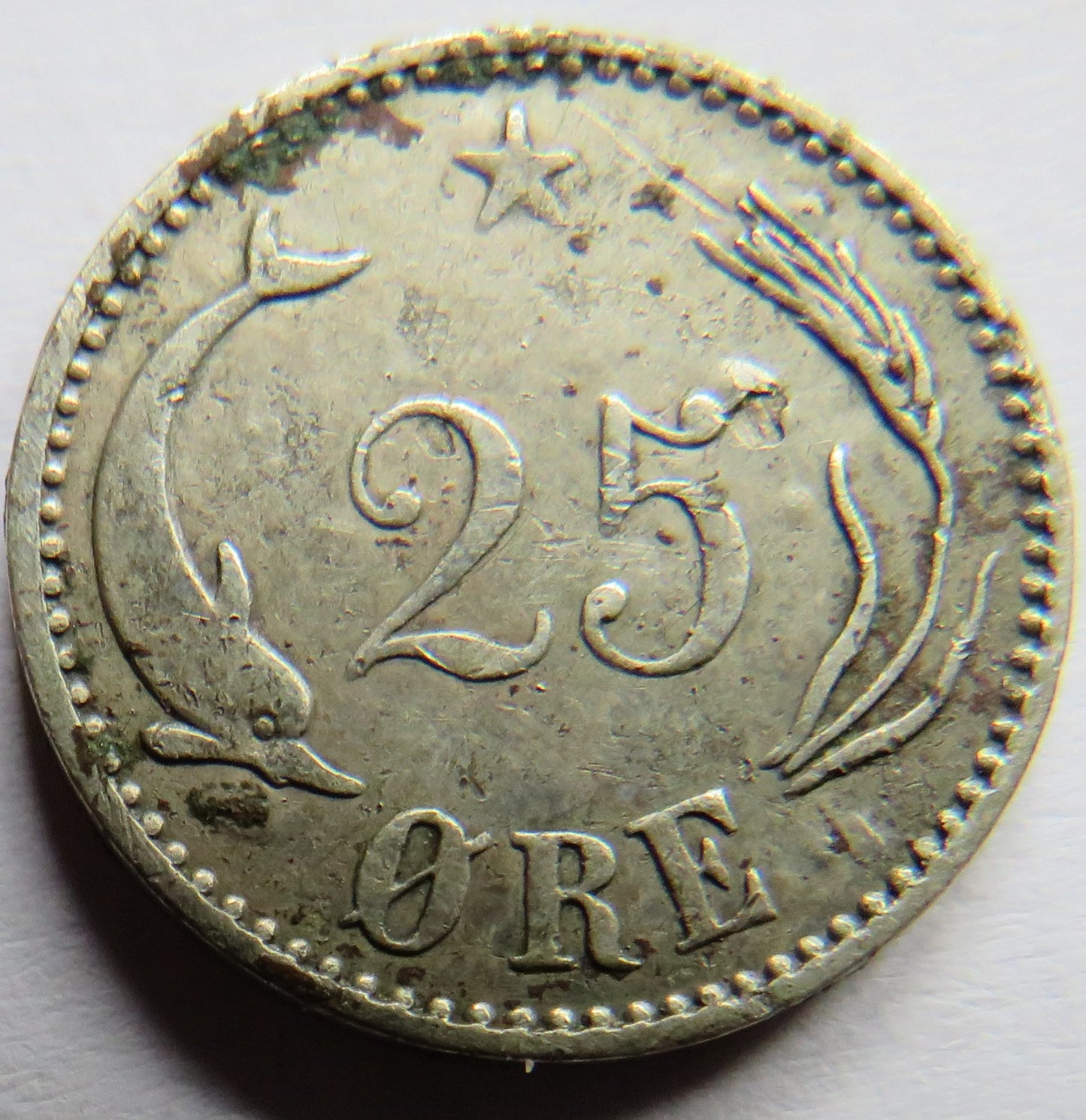 1900 Denmark Silver 25 Ore / Øre coin