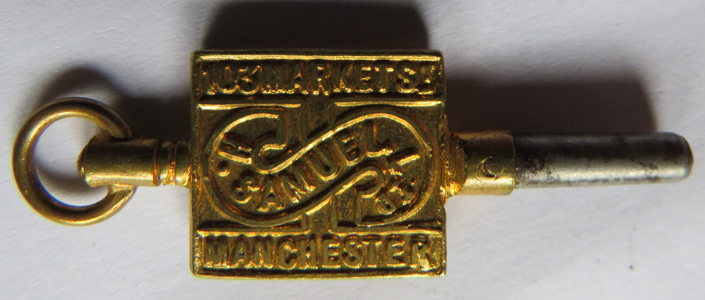 Antique Advertising Pocket Watch Key "H. Samuel Manchester"
