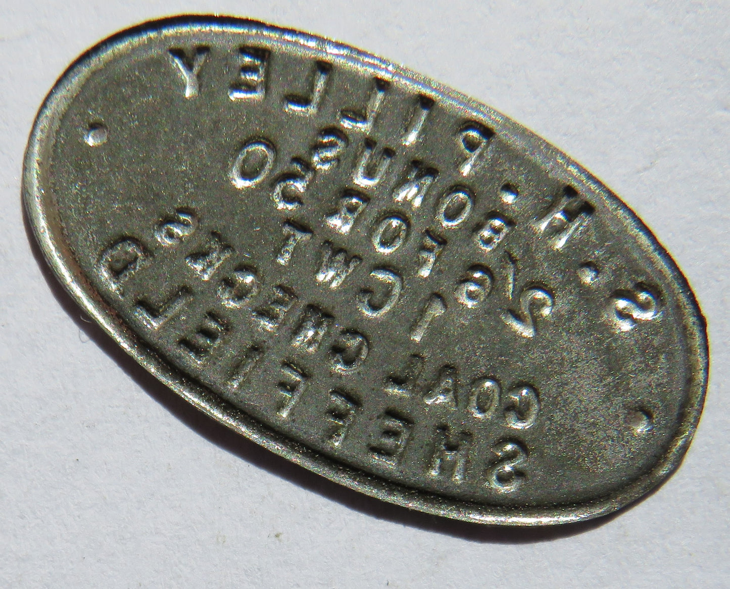 S.M. Pilley Coal Checks Sheffield Token