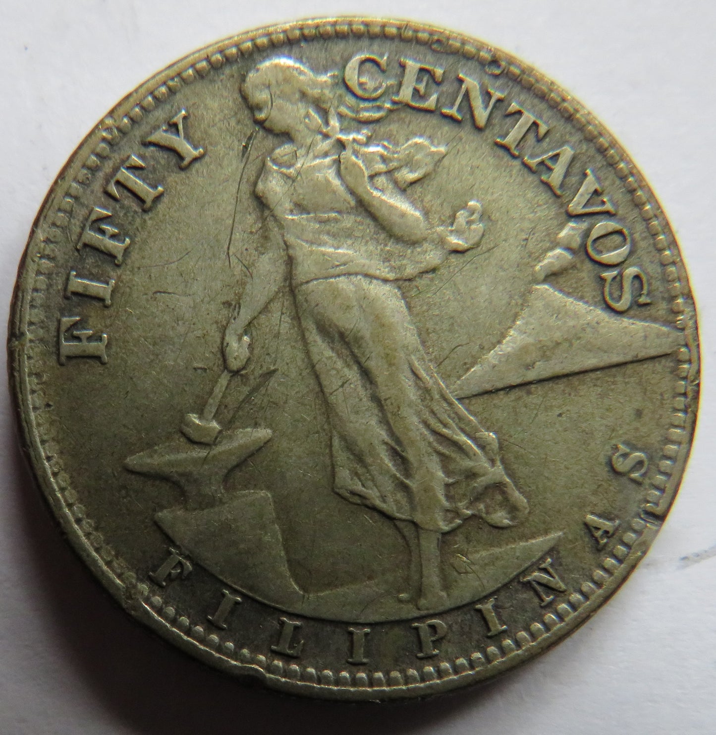 1944 Philippines Silver 50 Centavos Coin