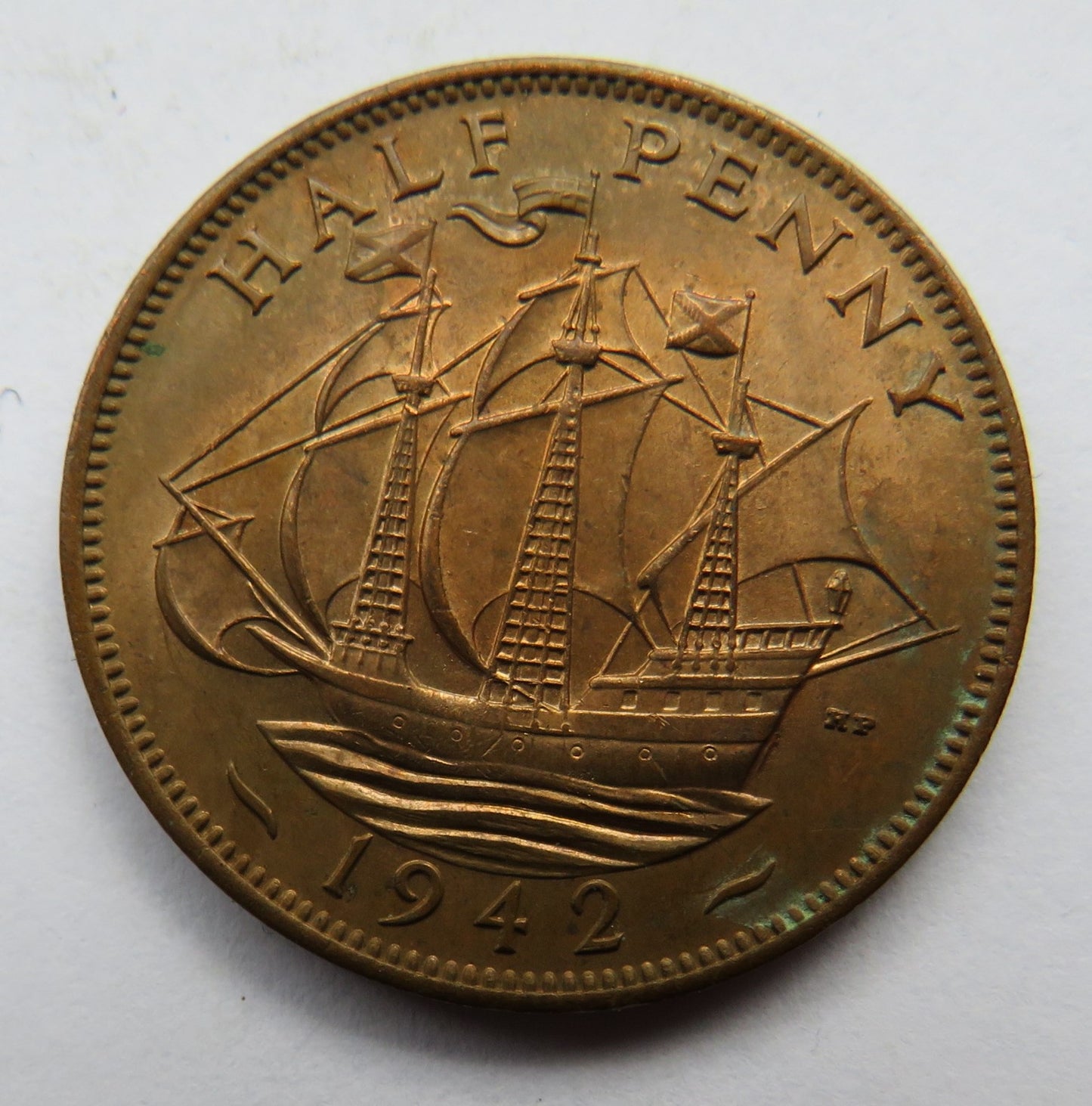 1942 King George VI Halfpenny Coin Higher Grade