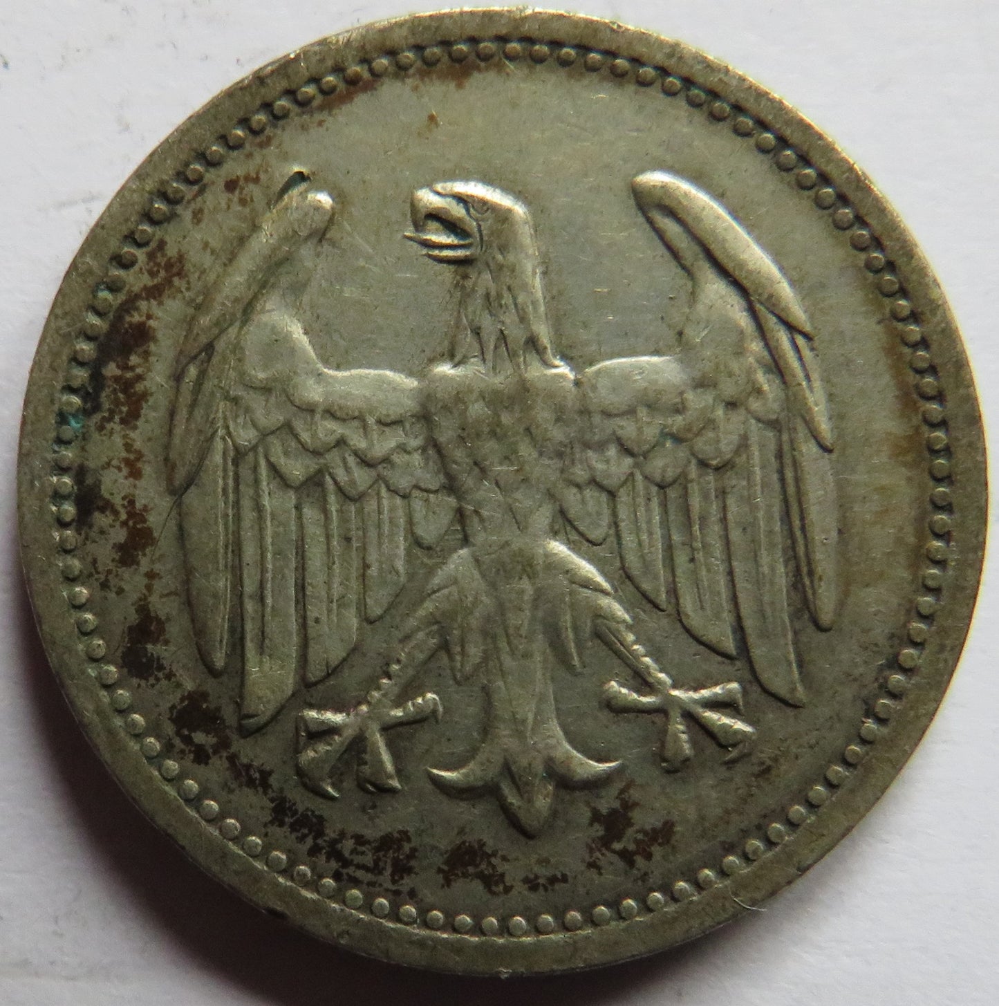 1924-A Germany - Weimar Republic Silver One Mark Coin