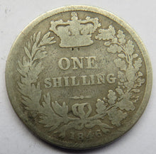 Load image into Gallery viewer, 1846 Queen Victoria Young Head Silver Shilling Coin
