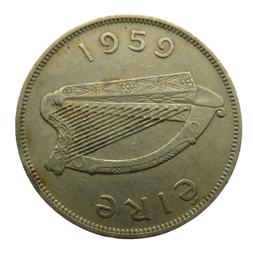 1959 Ireland Eire Halfcrown Coin