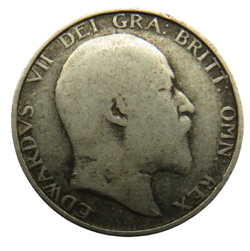 1902 King Edward VII Silver Shilling Coin - Great Britain