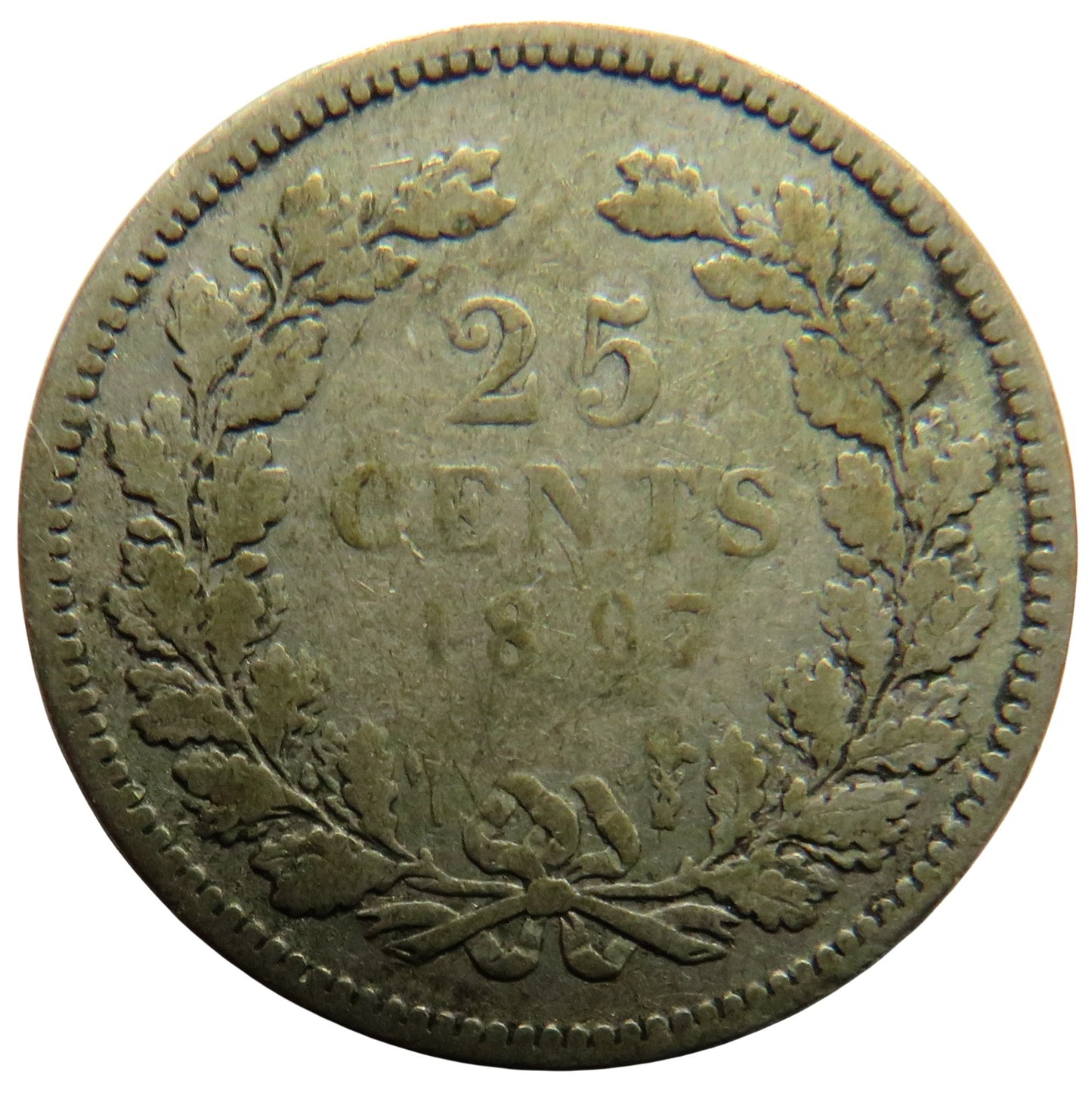 1897 Netherlands Silver 10 Cents Coin