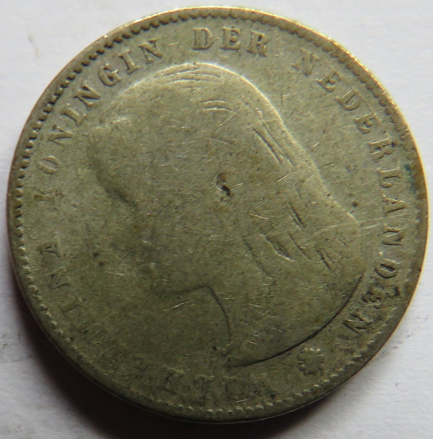1897 Netherlands Silver 10 Cents Coin