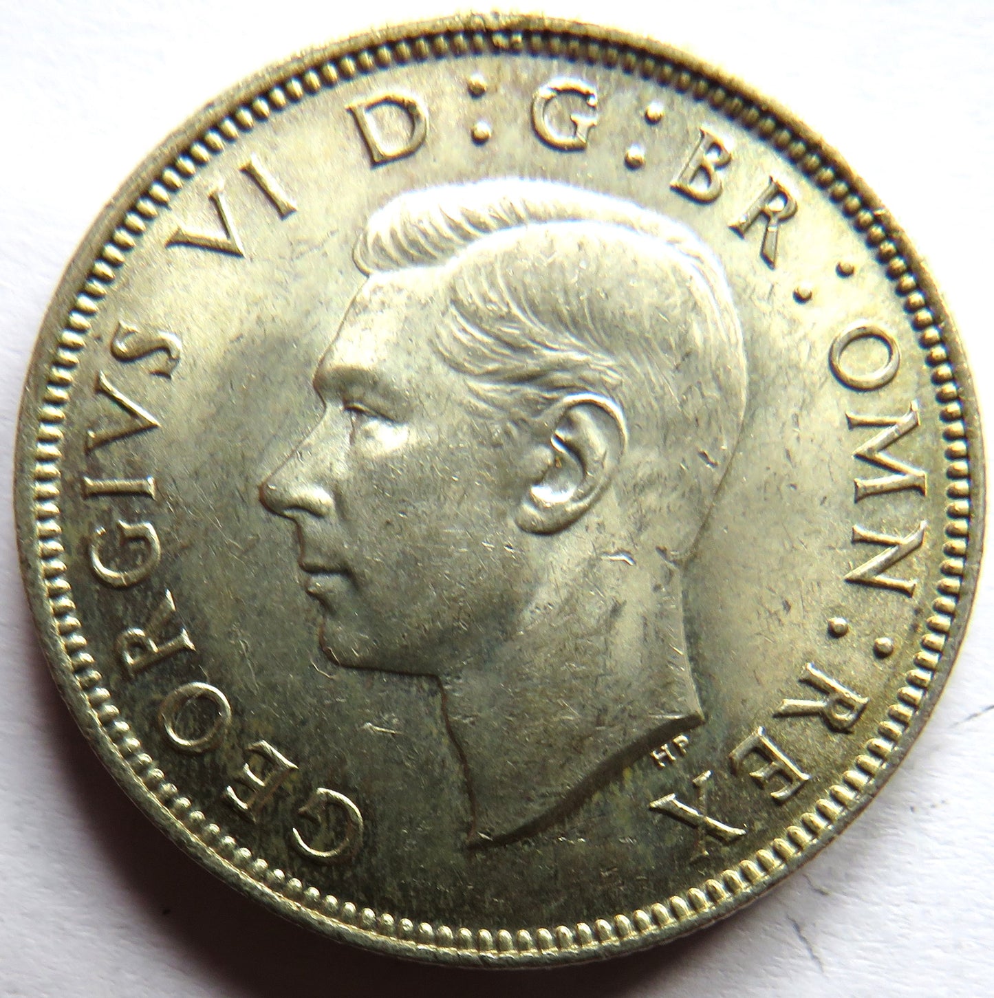 1944 King George VI Silver Florin / Two Shillings Coin High Grade
