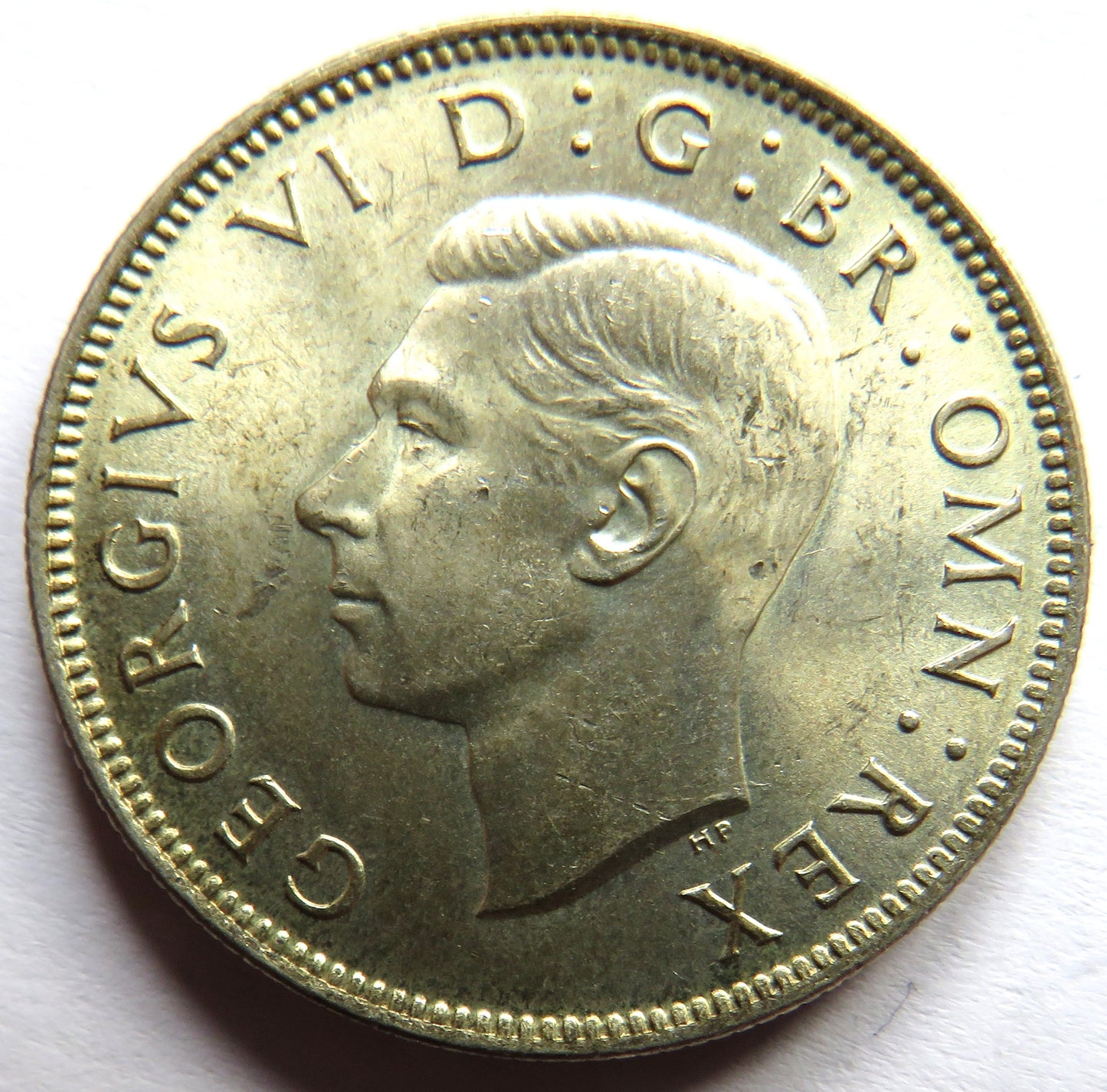 1945 King George VI Silver Florin / Two Shillings Coin High Grade