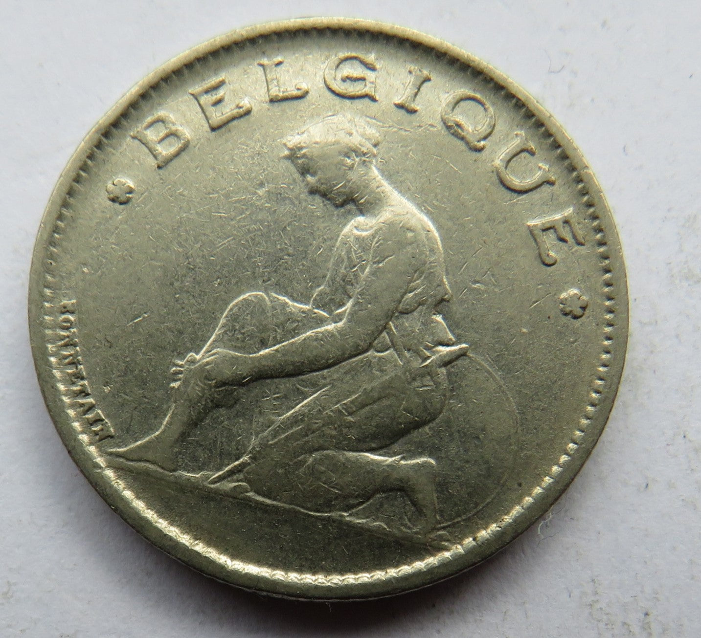 1923 Belgium One Franc Coin