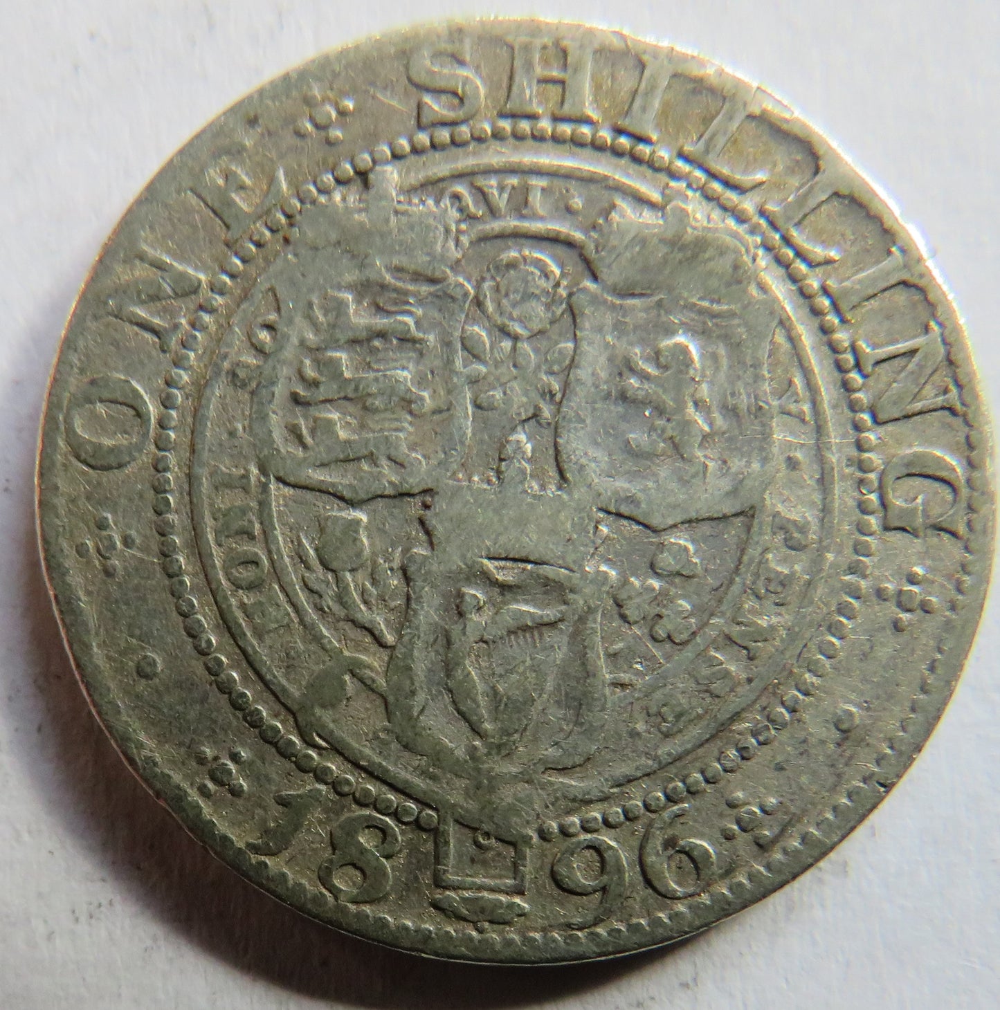 1896 Queen Victoria Silver Shilling Coin - Great Britain
