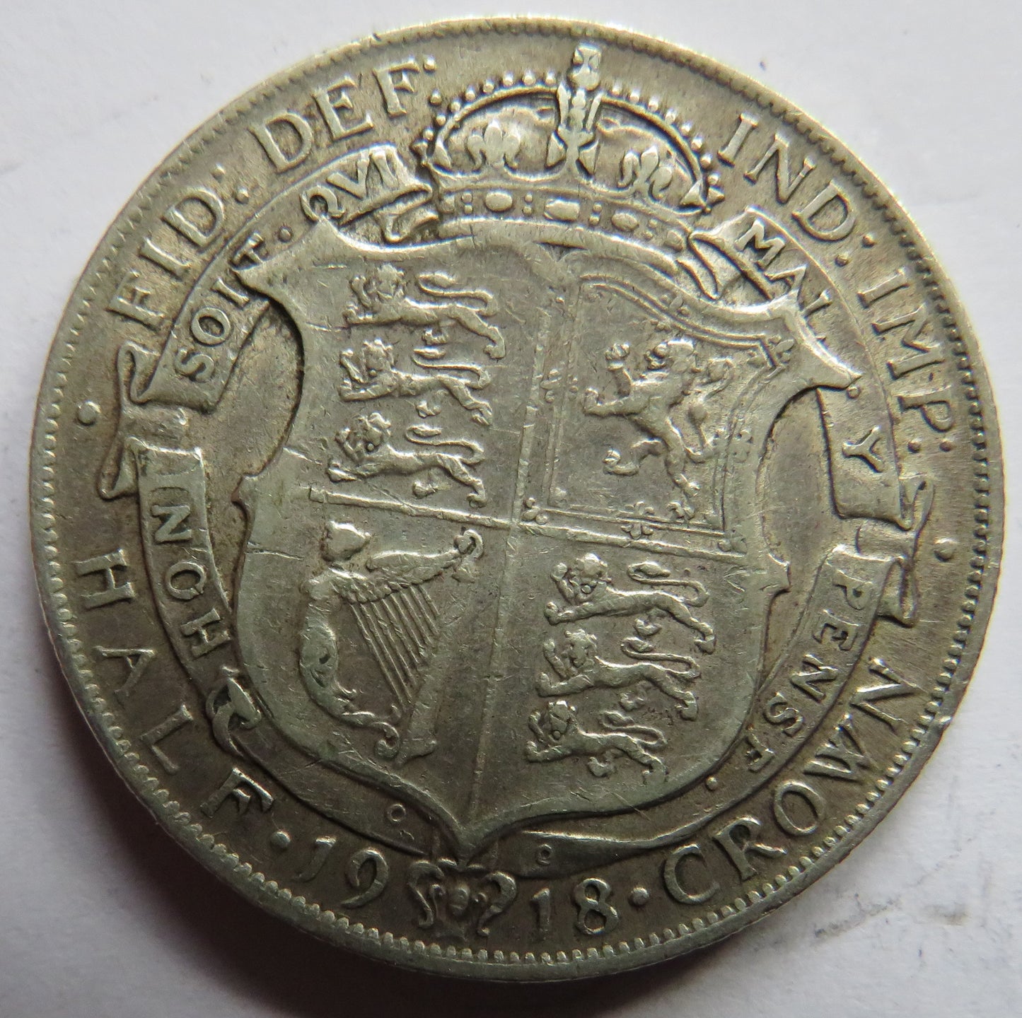 1918 King George V Silver Halfcrown Coin - Great Britain
