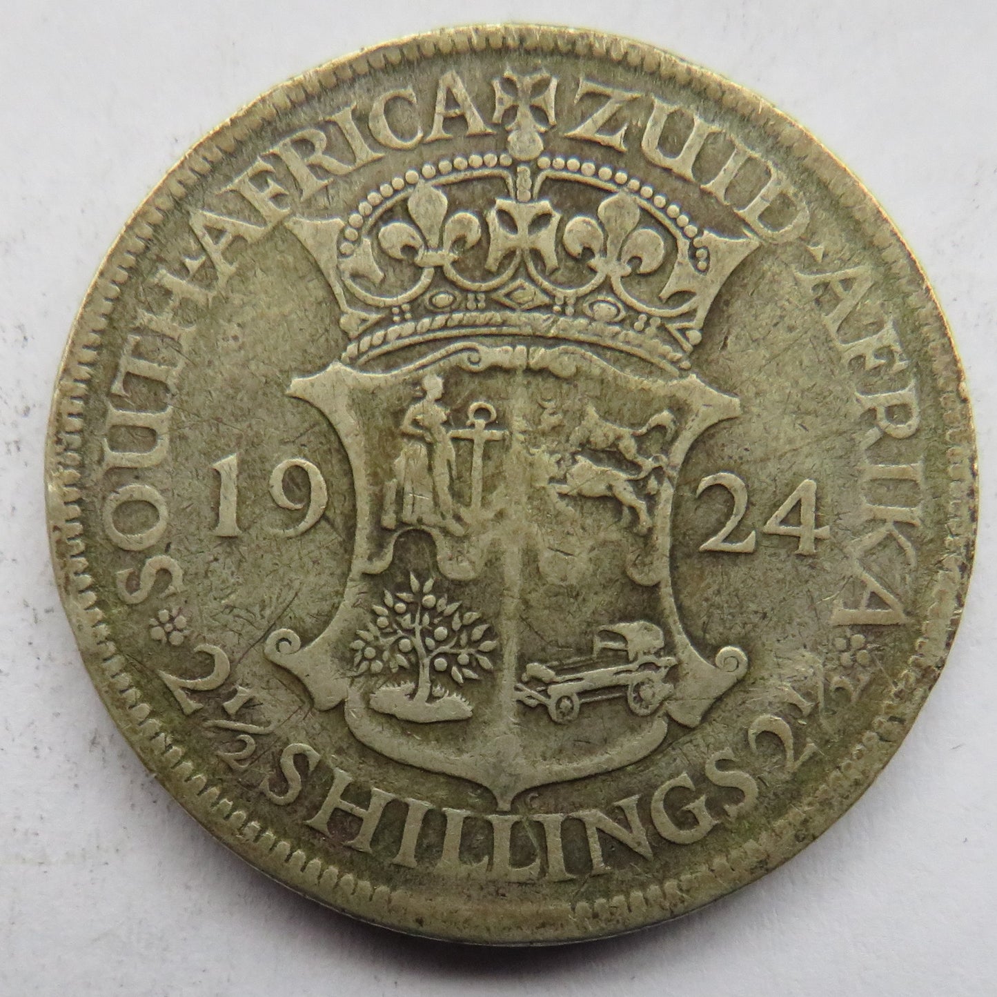 1924 King George V South Africa Silver Halfcrown Coin