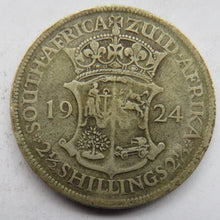 Load image into Gallery viewer, 1924 King George V South Africa Silver Halfcrown Coin
