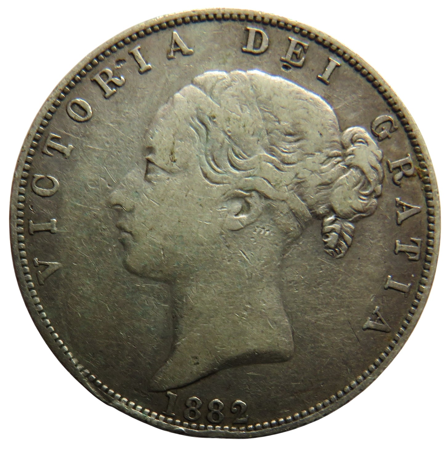 1882 Queen Victoria Young Head Silver Halfcrown Coin - Great Britain