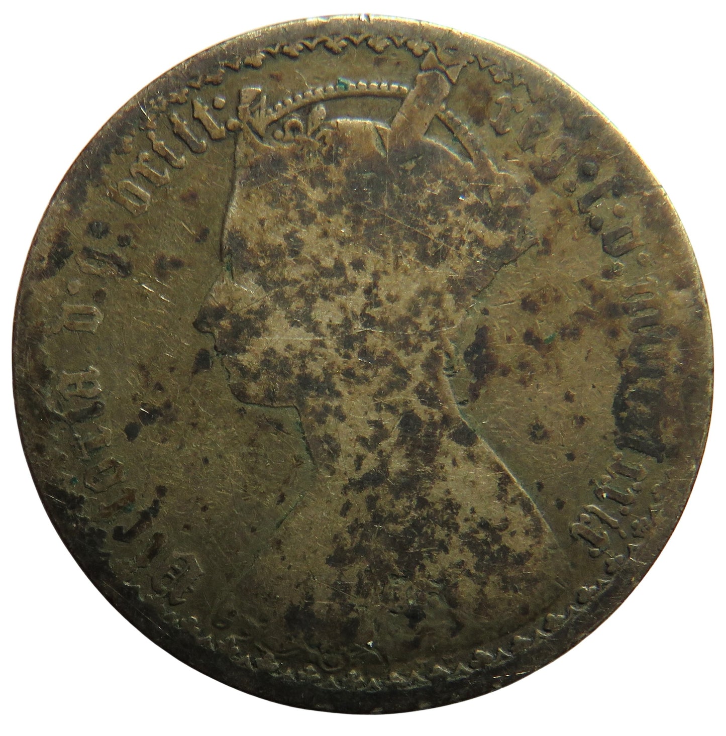 1879 Queen Victoria Silver Gothic Florin Coin - Great Britain