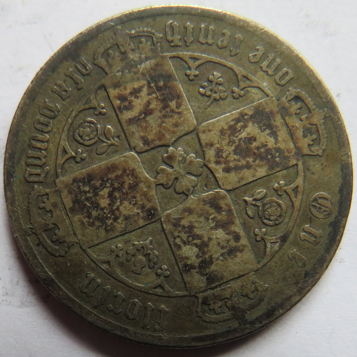 1879 Queen Victoria Silver Gothic Florin Coin - Great Britain