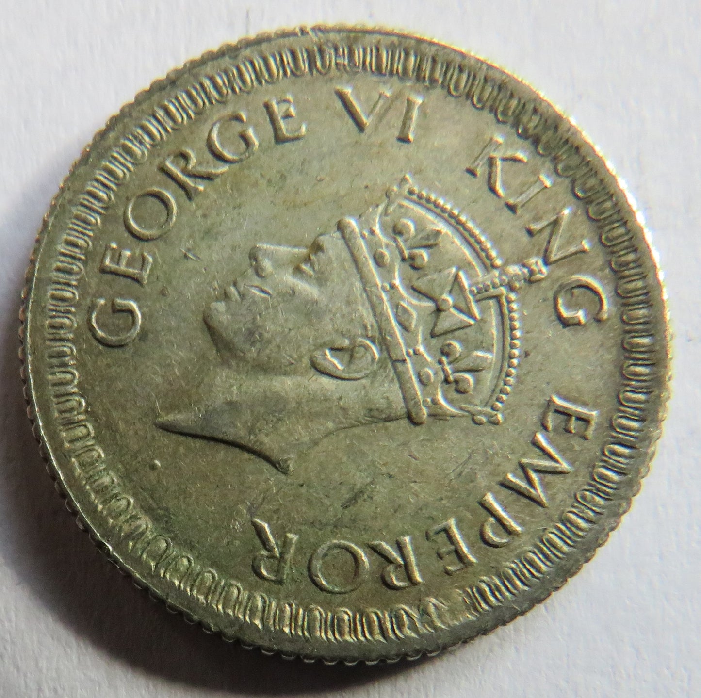 1942 King George VI India Silver 1/4 Rupee Coin