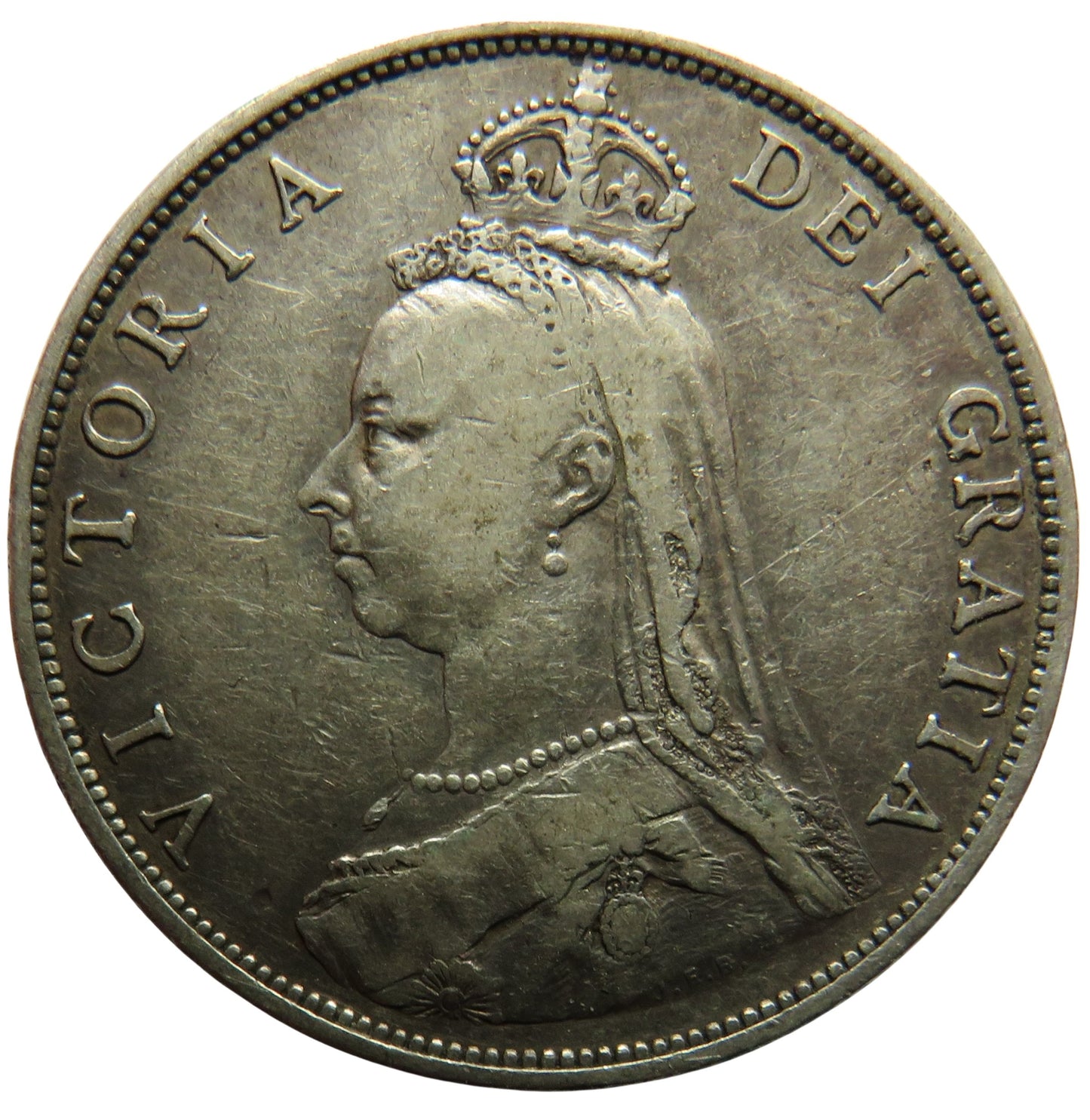 1887 Queen Victoria Silver Florin Coin - Great Britain