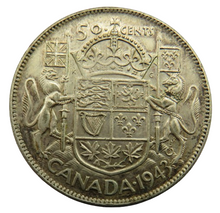 Load image into Gallery viewer, 1943 King George VI Canada Silver 50 Cents Coin
