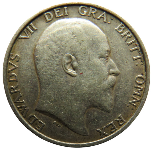 1906 King Edward VII Silver Shilling Coin - Great Britain