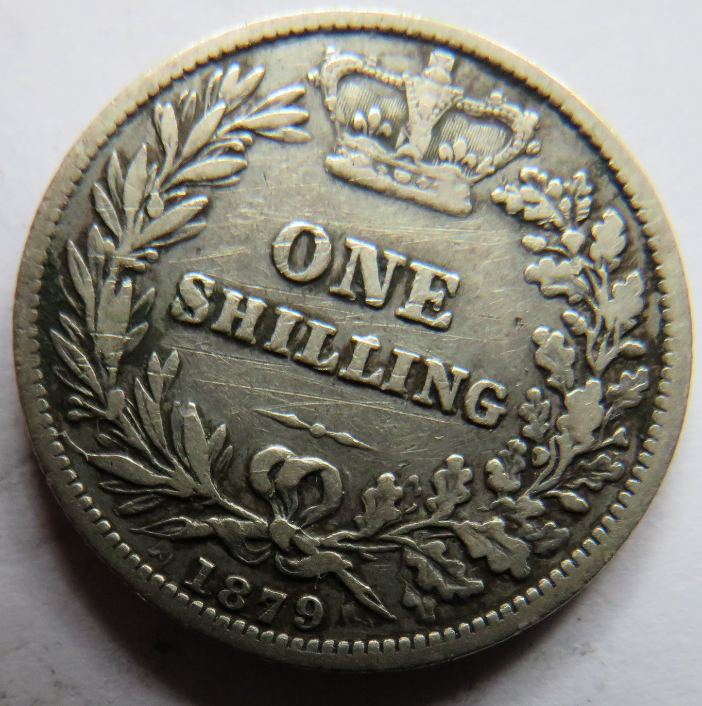 1879 Queen Victoria Young Head Silver Shilling Coin - Great Britain