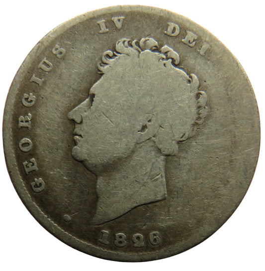 1826 King George IV Silver Shilling Coin - Great Britain