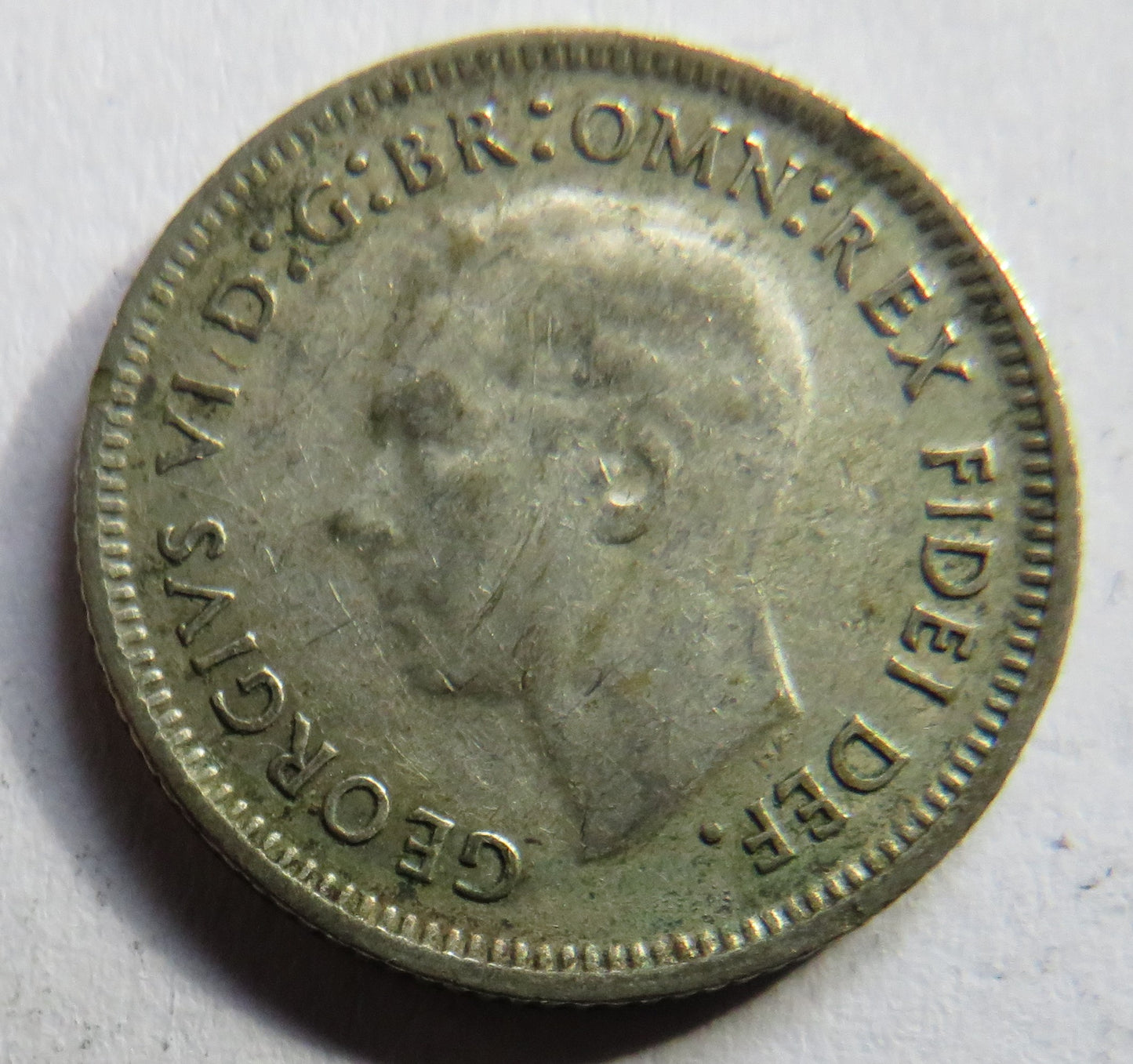 1951 King George VI Australia Silver Sixpence Coin