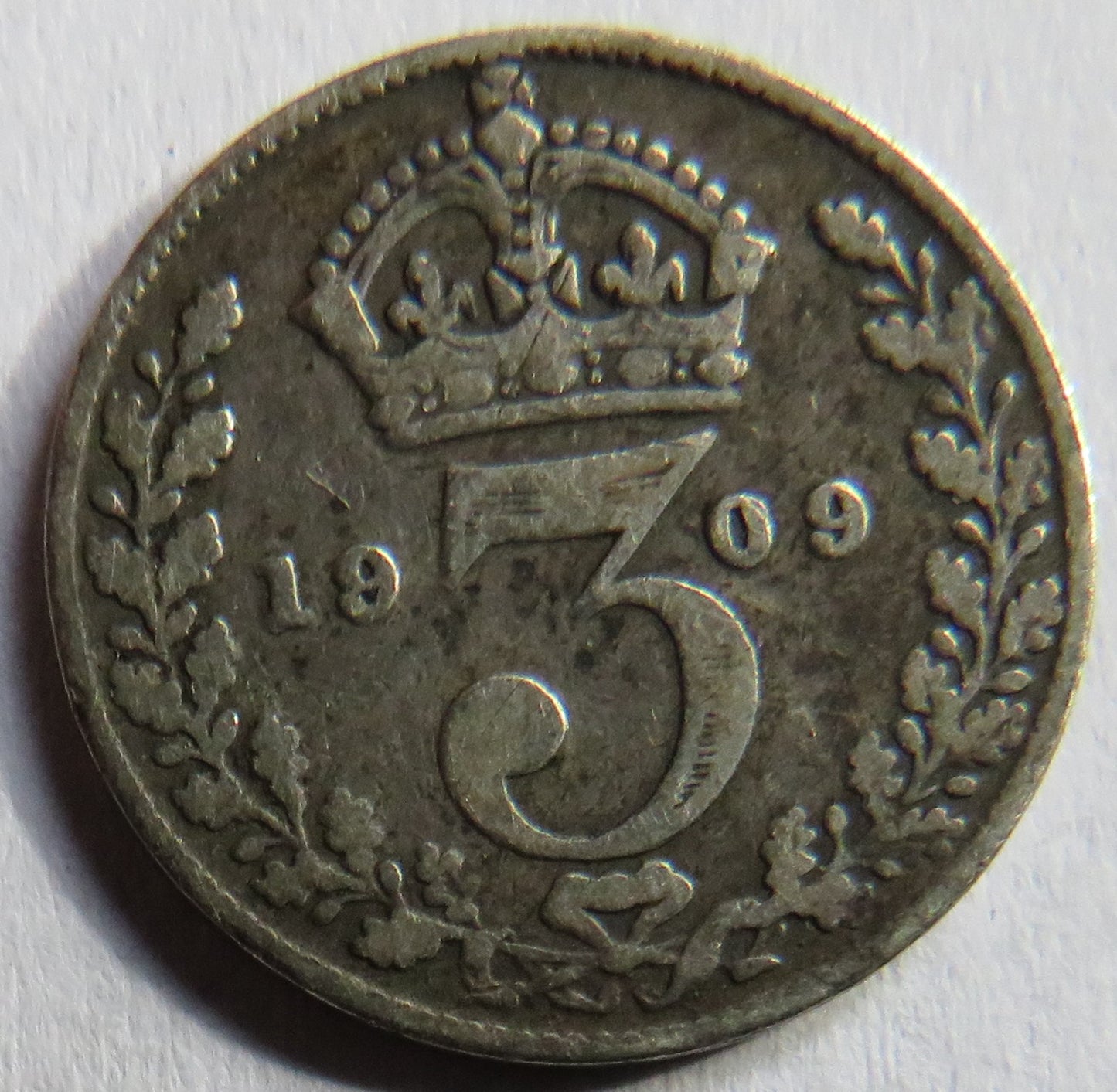 1909 King Edward VII Silver Threepence Coin - Great Britain