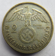 Load image into Gallery viewer, 1939-A Germany Silver 2 Reichsmark Coin
