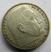 Load image into Gallery viewer, 1939-A Germany Silver 2 Reichsmark Coin
