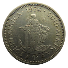 Load image into Gallery viewer, 1958 Queen Elizabeth II South Africa Silver Shilling Coin

